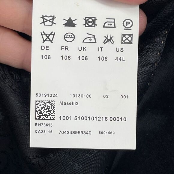 Hugo Boss Men's Black Blazer Coat 2 Button Placket Size 44L - Picture 7 of 9